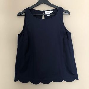 Vineyard Vines Navy Scalloped Tank Blouse
